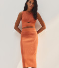 Terracotta pencil skirt