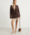 Medium length cardigan Sila Pokolin chocolate