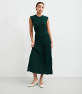 Openwork knit dress Estelle dark green