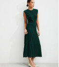 Openwork knit dress Estelle dark green