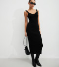 Dress with accent neckline Vivian black