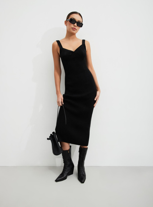 Dress with accent neckline Vivian black