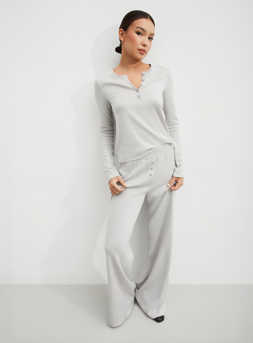 Jane set with flared trousers and jumper gray