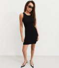 Kate mini dress with ribbed knit black