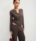 Jane set with flared trousers and jumper cappuccino