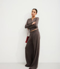 Jane set with flared trousers and jumper cappuccino