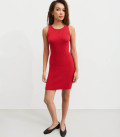Kate mini dress with ribbed knit red