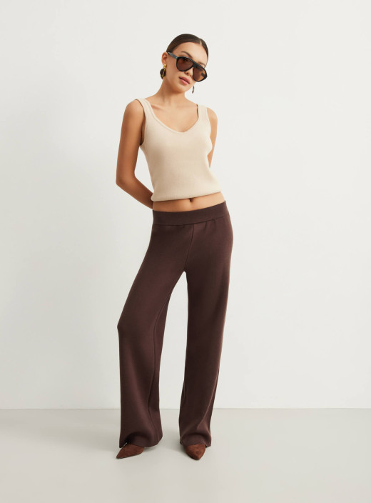 Tala straight-cut pants chocolate