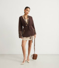 Medium length cardigan Sila Pokolin chocolate