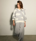 Gray trousers of a loose cut LU