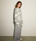 Gray trousers of a loose cut LU
