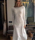 Openwork dress with an open back white LU