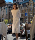 Openwork dress with an open back white LU
