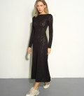 Openwork dress with an open back black LU