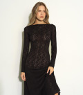 Openwork dress with an open back black LU