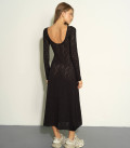 Openwork dress with an open back black LU