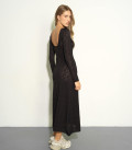 Openwork dress with an open back black LU