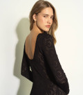Openwork dress with an open back black LU