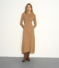 Openwork dress with an open back caramel LU
