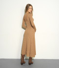 Openwork dress with an open back caramel LU