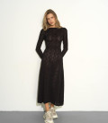 Openwork dress with an open back black LU