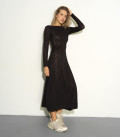 Openwork dress with an open back black LU