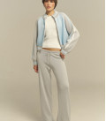 Striped bomber jacket "GLOW" light blue-grey
