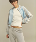 Striped bomber jacket "GLOW" light blue-grey
