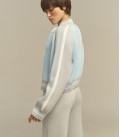 Striped bomber jacket "GLOW" light blue-grey
