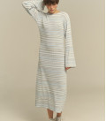 Striped midi dress "SOLE" light blue