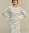 Striped midi dress "SOLE" light blue