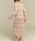 Striped midi dress "SOLE" powder