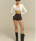 Silhouette cardigan "ZIPPER" milk LU
