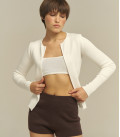 Silhouette cardigan "ZIPPER" milk LU