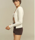 Silhouette cardigan "ZIPPER" milk LU