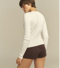 Silhouette cardigan "ZIPPER" milk LU
