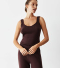 Anita plunge neckline top chocolate