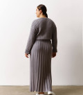 Cardigan mini with a V-shaped neckline steel