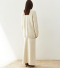 Costume cardigan with T-shirt and skirt Nidea light beige