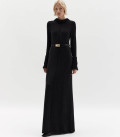 Платье макси с акцентными манжетами Атена черное