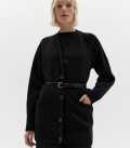 Elongated straight cut cardigan Nidea black