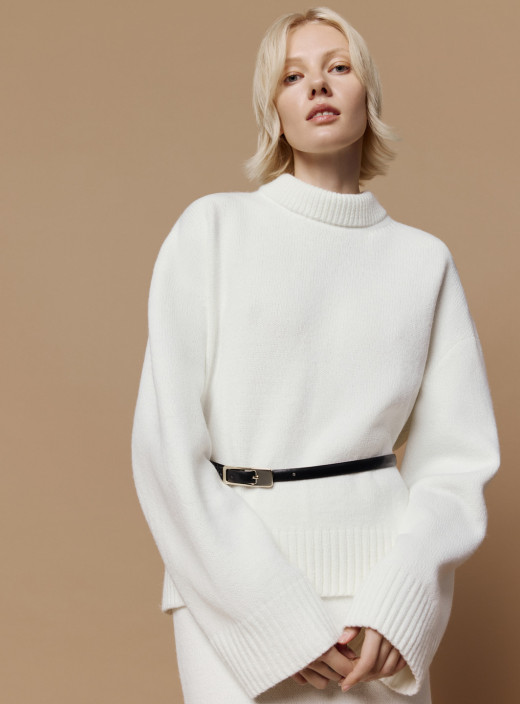 Свитер с манжетами Нидея молоко