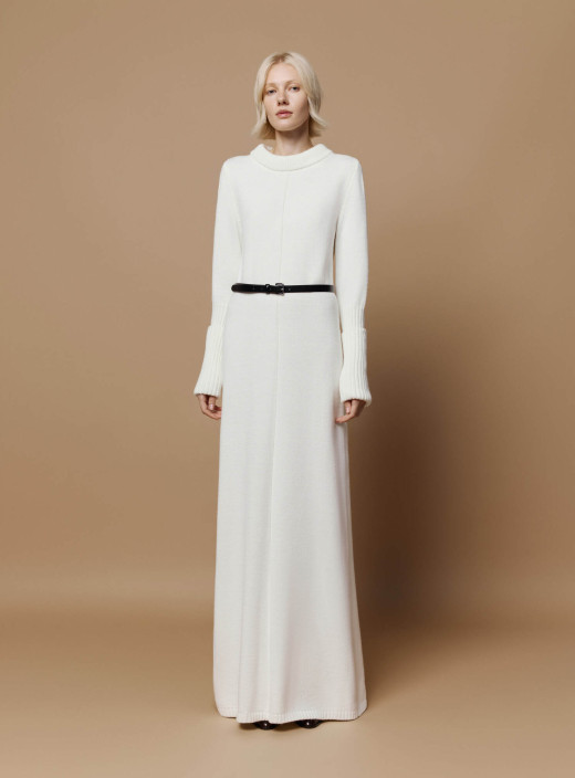 Платье макси с акцентными манжетами Атена молоко