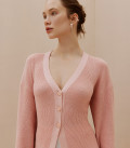 Силуэтный кардиган на пуговицах Элис пудра
