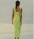 Silhouette midi dress Linda lime green