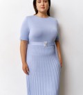 Midi dress with a pleated skirt cornflower blue