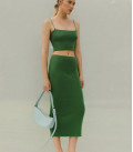 Bandeau top with thin straps Lemon green