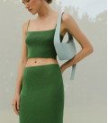 Bandeau top with thin straps Lemon green