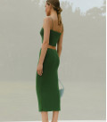 Bandeau top with thin straps Lemon green