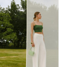 Bandeau top with thin straps Lemon green